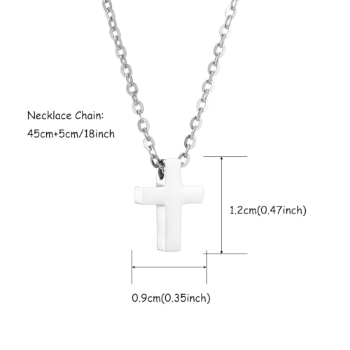 Minimalist Small Cross Pendant Necklace for Women, Stainless Steel Religious Jewelry, Dainty Christian Necklace, Simple Elegant Cross Necklace, Gift for Her3