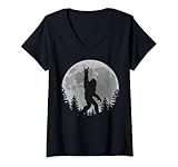 Photo Gallery donna rock and roll bigfoot silhouette sasquatch moon rock maglietta con collo a v Photo Gallery donna rock and roll bigfoot silhouette sasquatch moon rock maglietta con collo a v