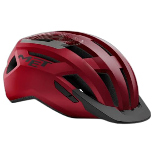 MET Casco, Adultos Unisex, Rojo, Negro Mate, M