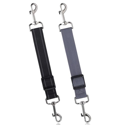 Qianyu 2 Stück Sicherheitshalsbandclips für Hunde Verstellbar Stachelhalsband Sicherungsverschluss Leinenverbinder Leinenclips für Hundewelpen Geschirr Halsband Begleiter Sicherheitsclip