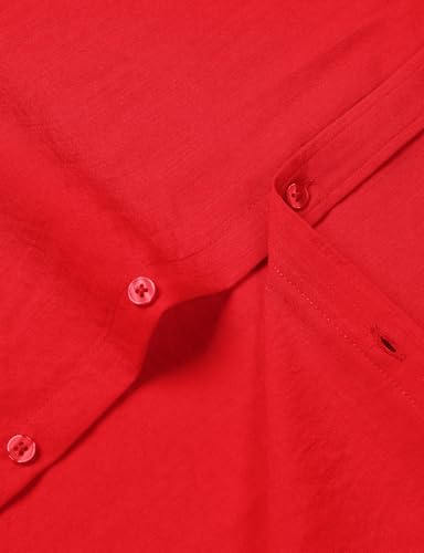 Men's Stretch Textured Short Sleeve Button Down Shirts Summer Casual Beach Wedding Vacation Shirt4