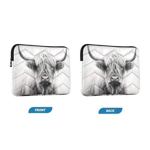 Funda para portátiles de 13-14 pulgadas Highland Cow miniatura 2