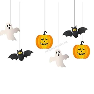 PartyDecor Mall – Halloween Dangler/Wall Hanging Halloween Decoration – (6 Pieces) – Material-Cardstock