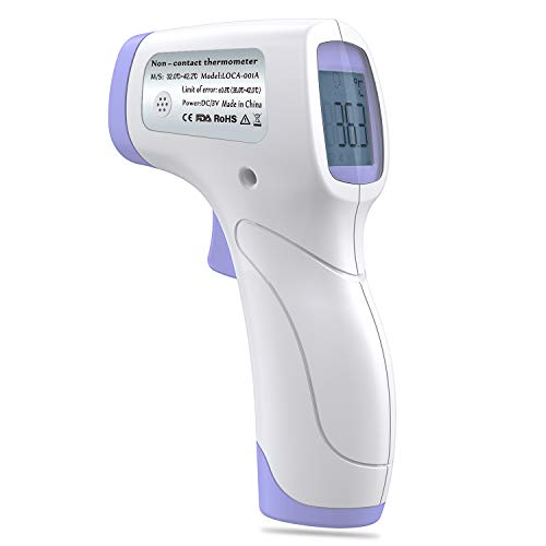 ELTD Termometro a infrarossi - Senza Contatto Termometro di casa di precisione Risultati immediati Termometro Multifunzione Display LCD (Viola)