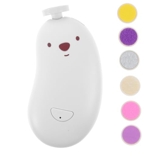 PartyKindom Electric Baby Nail File Kit Baby Nail Clipper with 6 Grinding Heads Led Quiet Portable for Travel