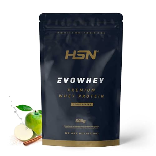 HSN Evowhey Protein | Manzana Canela 500g = 17 Tomas por Envase Concentrado de Proteína de Suero | 100% Whey Protein Concentrate (WPC) | No-GMO, Vegetariano, Sin Gluten ni Soja