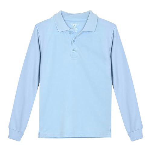 Image of Studio 3 Boy's - 4-Pack School Uniform Short and Long Sleeve Pique Polo Shirts