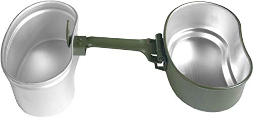 Bundeswehr Essgeschirrset Bund Essbesteck + BW Aluminium Kochgeschirr + Edelstahltasse Farbe Oliv