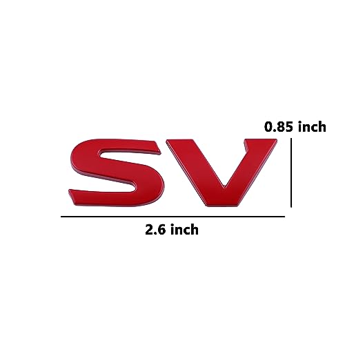 Image of 1PC SV Emblem for Car Decoration Metal Badges 3D SV Sticker Decal Fender Sticker Badges Nameplate Easy Installation for Car /SUV /Truck (Red)