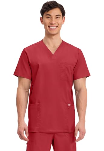 Image of Cherokee WW Revolution V-Neck Scrub Top for Men with 3 Pockets
