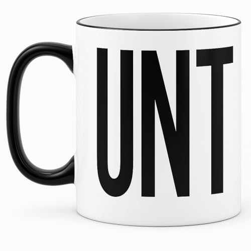 VIROSA Funny Sarcastic Mug for Men & Women - C*NT Novelty Coffee Mug Crude Humour Gift for Friends & Colleagues- 11oz C UNT Black Ceramic Cup Dishwasher Safe- Perfect Gag Gift for Birthday or Office