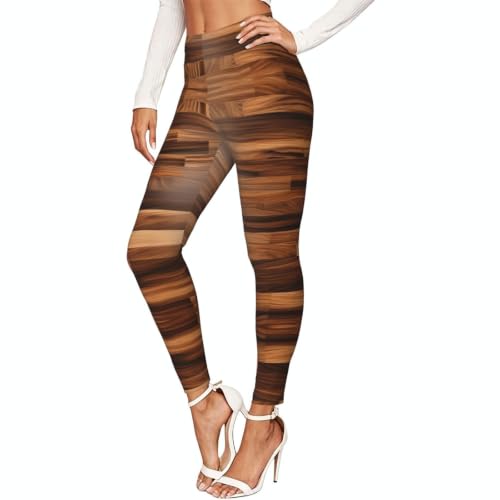Leggings de compresión suave moldeadores con diseño texturizado de madera para fitness