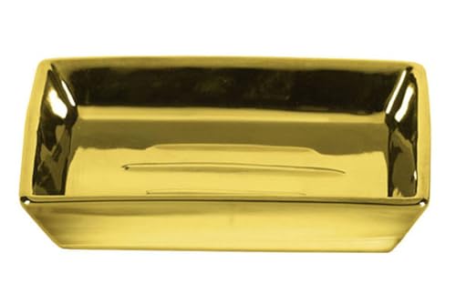 Gedy Glamour Jabonera de Sobremesa, Porcelana, Oro, 2x12x8.5 cm