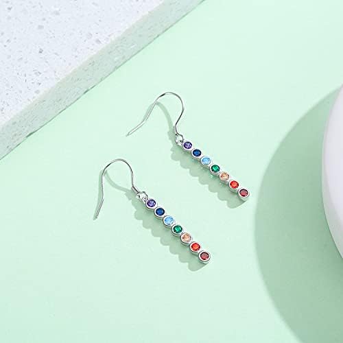 Chakra Drop Earrings 925 Sterling Sliver Chakra Jewellery Healing Balancing Earrings for Women Girls 