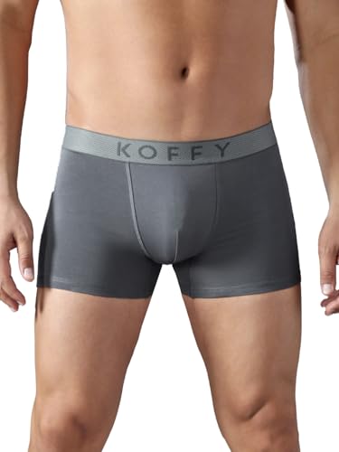Image of KOFFY Men's Stretchable Cotton Lycra Long Trunk with C-Type Front Open | Wrinkle-Free | Ultra-Soft Elastic