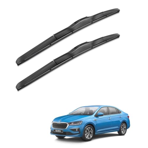 Image of Oshotto Frameless (O.E.M Type) Wiper Blades Compatible with Skoda Slavia (24 inch / 18 inch)