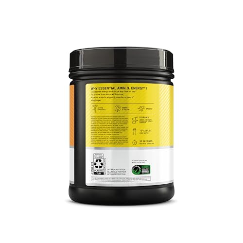 Image of Optimum Nutrition Amino Energy - Pre Workout with Green Tea, BCAA, Amino Acids, Keto Friendly, Green Coffee Extract, Energy Powder - Citrus Spritz, 65 Servings (Packaging May Vary)