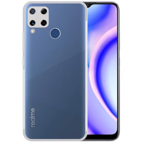 Image of Fastship Rubber Back Cover Compatible Model for Realme RMX2180 / Realme C15 - Transparent