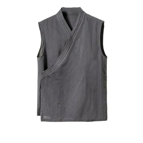 Veste d'été homme style chinois gilet fluide pour vos moments de détente et méditation