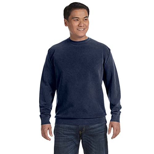 Comfort Colors mens Crewneck Sweatshirt, Style 1566, Navy, Small