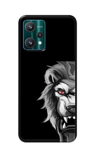 Image of PRINTFIDAA Printed Hard Back Cover Case for Realme 9 Pro 5G Back Cover (Angry Lion) -112