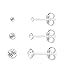 Produktbild SIX 925er Silber Damen Ohrring, Ohrstecker, Set aus drei funkelnden Steckern in verschiedenen Größen (01-966)