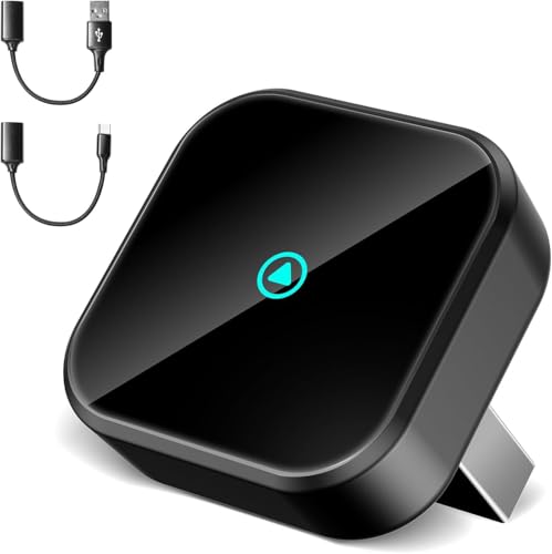 TINAZEOK T3 Mini Adaptador CarPlay Inalámbrico para iPhone, Convierte CarPlay con Cable en Inalámbrico, Plug & Play con Type C/USB, Compatible con Coches Desde 2016, Adecuado para iPhone con iOS 10+