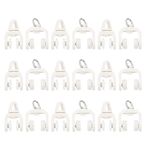 Mikikit 50 Pcs Polea De Riel De Cortina Rodillo De Cortina De Rieles para Cortinas Atracción De Cortina Soporte De Techo para Riel De Cortina Acero Inoxidable con Ruedas Dividir