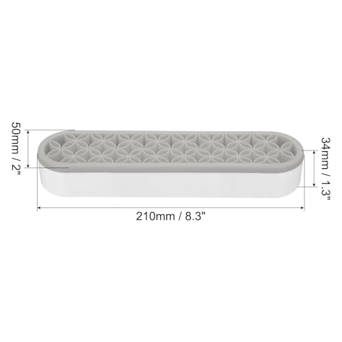 Image of PATIKIL Diamond Painted Pen Holder, 2 Pack Silicone Makeup Brush Holder Multi-Purpose Cosmetic Storage Box Desktop Organizer for Art Craft, Grey