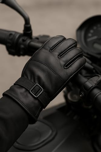 Image of TLN Genuine Leather Gloves for Men | Premium Soft & Warm Winter Gloves | Stylish Driving, Biking & Riding Gloves | Durable Hand Gloves for Outdoor, Motorcycle & Daily Use