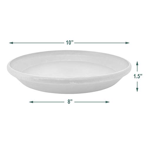 Arcadia Garden Products PSW Pot Collection AP25TCM 10-inch Plastic/Stone/Wood Composite Plant Saucer Drip Tray – No Drainage Hole (Drillable), Indoor/Outer Water Tray, Terra Cotta Marble Color