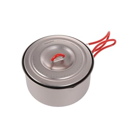 Evernew Titanium Lightweight Camping Pot w/Folding Handle, 900 Cover