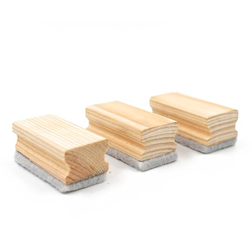Image of IVEI Wooden Mini Dusters for Blackboards and Whiteboards | Marker and Chalk Eraser for Classroom, School, Home and Office use | Teaching Tools for Teachers and Students (Set of 3)