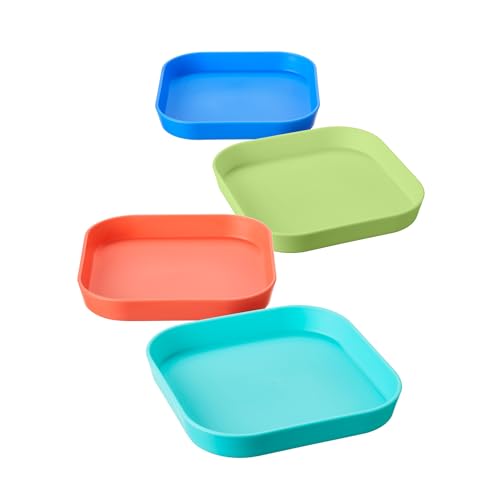 Nuby Good Square Meal Toddler Weaning Plates - Durable, Multicolour