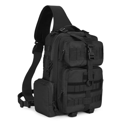 Explokit Bolso Táctico de Hombro Cruzado Mochila de Pesca Paquete Militar Molle para el Pecho Bolso de Bandolera Grande para Caza Correr Senderismo y Ciclismo (#01-Negro) Explokit Bolso Táctico de Hombro Cruzado Mochila de Pesca Paquete Militar Molle para el Pecho Bolso de Bandolera Grande para Caza Correr Senderismo y Ciclismo (#01-Negro)