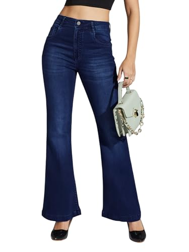 Image of Miss Chase Women's Wide Leg High Rise Regular-Length Stretchable Denim Jeans