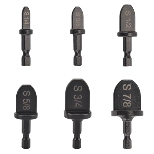 Che cosa si ottiene--In questo kit, si otterrà 6 pezzi punta di trapano espansore, tra cui 1/4 '', 3/8 '', 1/2 '', 5/8 '', 3/4 '', 7/8 ''.Adatto per l'espansione di diversi tubi di rame aria condizionata per soddisfare le vostre esigenze