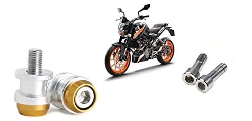 Grand Pitstop 10MM Swing Arm Sliders Spools/Paddock Stand Bobbin M10 with Black and Golden Double Cap for KTM