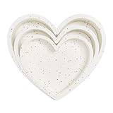 AOTASO 3 Pcs Silicone Heart Shaped Cake Pans 10 Inch 8 Inch 6 Inch Mini Small Large Heart Cake Pan Set Nonstick Silicone Heart Molds for Baking (Cream)
