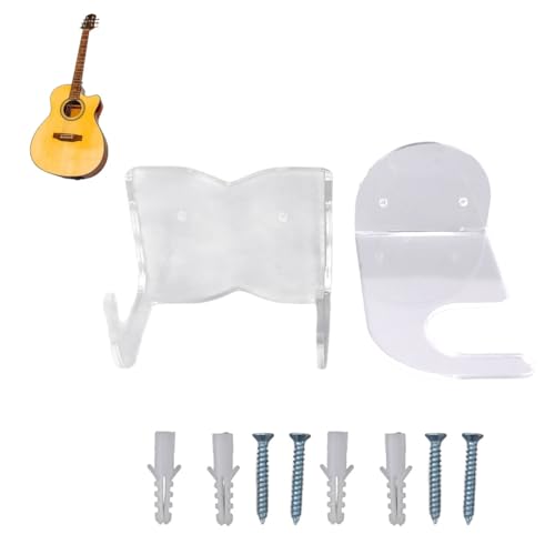 Beufee Guitar Wall Mount, Sturdy Acrylic Seamless High Stability Guitar Hanger Wall Mount Guitar Wall Hanger Acrylic Guitar Stand for Display