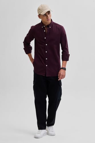 Image of SNITCH Men Casual Shirt College Wear | Slim Fit Full Sleeve Button-Down Collar Plain Style | Breathable Cotton Twill Fabric & Smooth Texture for Everyday Use