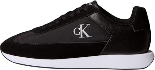 Calvin Klein Tenis Retro Runner con Cordones WINGT Mix YW0YW02061 Low Top, Color Negro (Negro/Blanco Brillante), Talla 6, Negro Negro Blanco Brillante, 39 EU