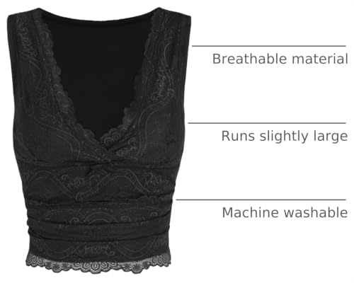 Image of CIDER Lace Crop Tank Tops for Women Going Out V Neck Sleeveless Ruched Tops Trendy Y2K Summer Outfits