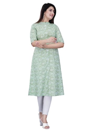 Image of Women Printed Collar Neck Half Sleeve Regular Fit Formal Kurti for Women's