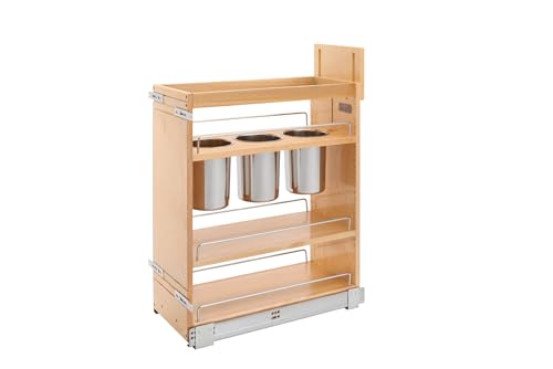 Rev-A-Shelf Wood Base Cabinet Utensil Pullout Organizer w/Soft-Close