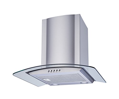 Winflo 30 In. Convertible Stainless Steel/Glass Wall Mount Range Hood With Mesh Filters And Push Button Control #TOP2