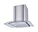 Winflo 30 In. Convertible Stainless Steel/Glass Wall Mount Range Hood with Mesh Filters and Push Button Control
