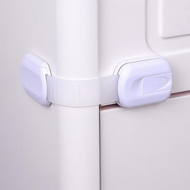 CHENGZI 6-Piece Baby Safety Locks with Adjustable Strap and Latch System, white - Image 4