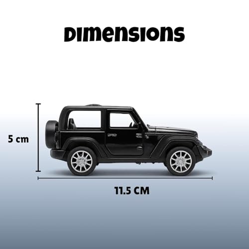 Image of Amisha Gift Gallery Open Thar Jeep Diecast Metal Toy Car for Kids, Black | Opening Doors & Pull Back Action, Mini Manual Push Super Car, No Battery Needed, Durable Diecast Vehicle for Kids Age 3+
