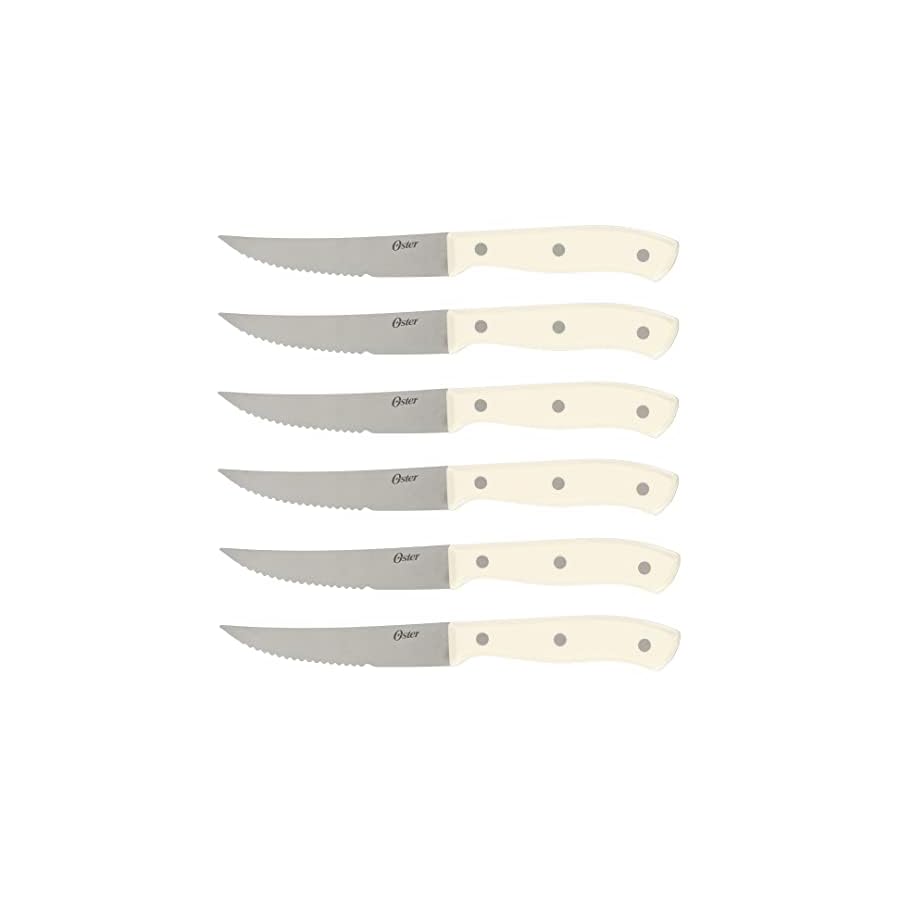 Oster-Evansville-14-Piece-Cutlery-Knife-Block-Set-Stainless-Steel-wLinen-White-Handles Oster Evansville 14 Piece Cutlery Kitchen Knife Block Set, Stainless Steel w/Linen White Handles - Cuchillos Para Cocina